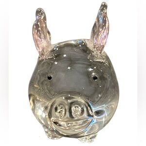 Pier 1 Imports Collectibles Penelope The Pig Mini Glass Pig With Pink Wings